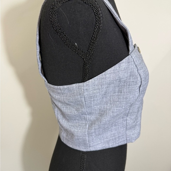 Banana Republic Blue Buttoned Crop Tank Top - Picture 5 of 6